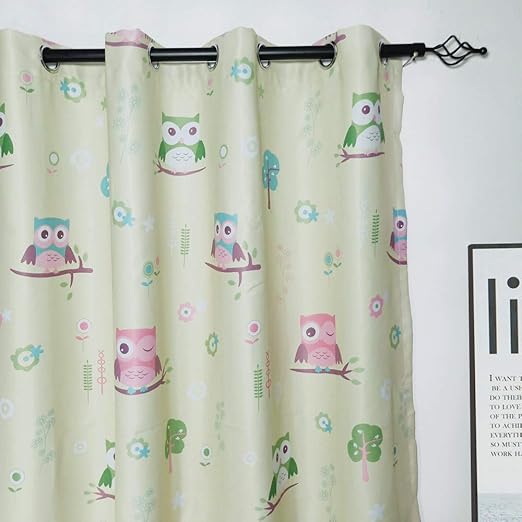 Amazon Com Myru 2 Panels Set Semi Blackout Owl Curtains For Kids