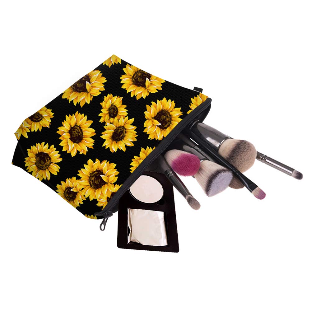 Cosmetic Bag MRSP Makeup bags for women, Small makeup pouch Travel bags for toiletries waterproof sunflower (51728) : Beauty