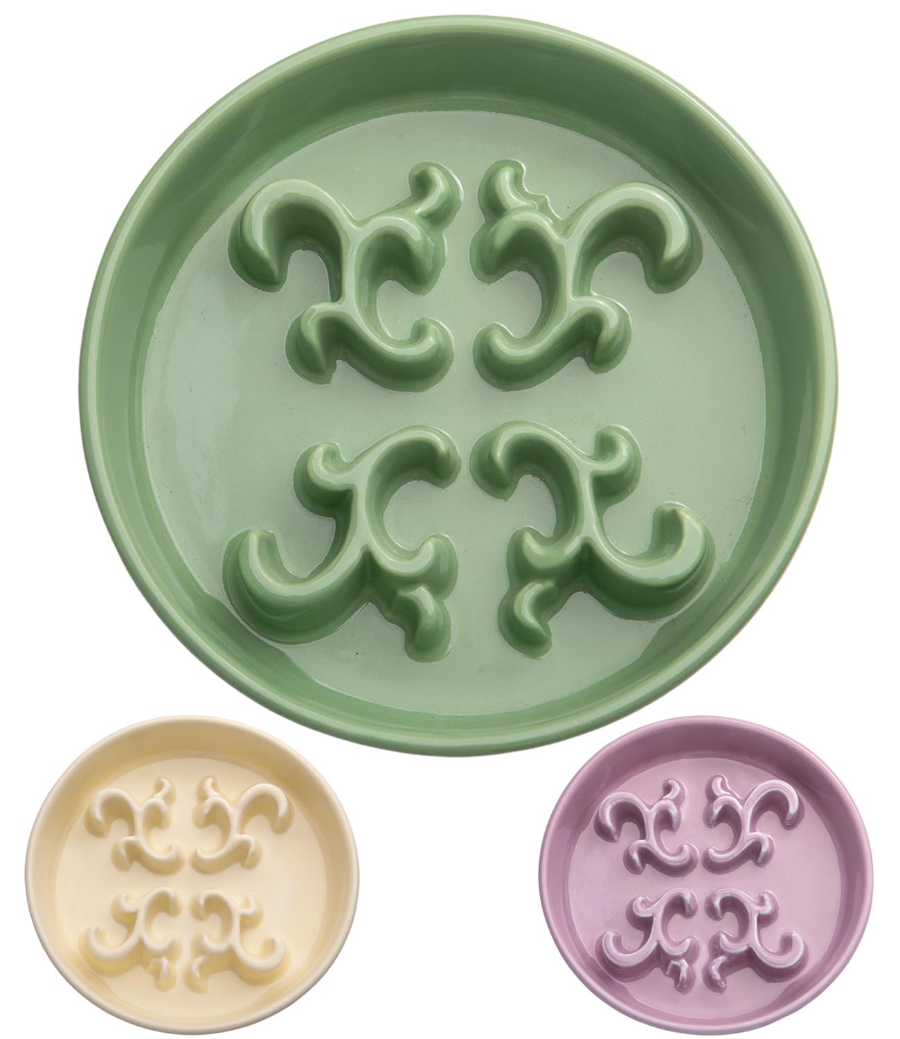 Photo 1 of KITCHENLESTAR Slow Feeder Dog Bowl, 0.6 Cups Ceramic Dog Food Dish for Fast Eaters Small Breed, Puzzle Bowl for Small Dogs and Cats(Green)