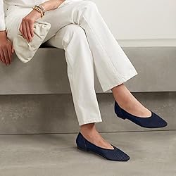 TINGRISE Women's Flats Shoes Pointed Toe Knit