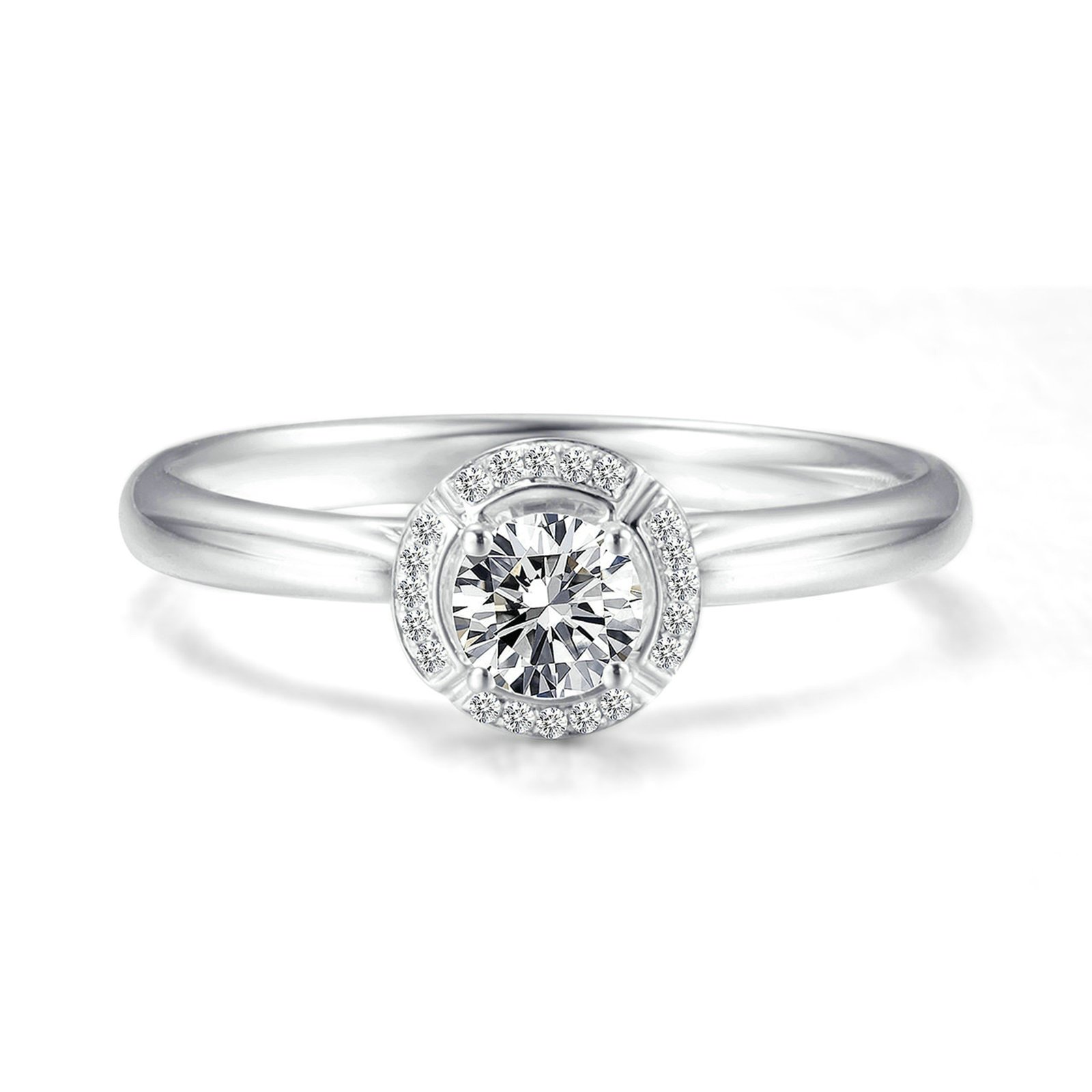 Epinki 18K Gold Ring(Au750),0.4Ct Four Claw Diamond Ring Wedding Engagement Ring for Women Bride