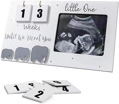 Lotvic Baby Scan Photo Frame 9.5x5 Countdown Weeks Ultrasound Frame