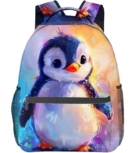 Penguin Backpack Set with Lunch Bag and Pencil Case Children School Backpack Cute Book Bags for Boys Kids Girls