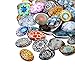 PH PandaHall 100pcs Oval Glass Cabochons 25x18mm Mosaic Printed Tiles Mixed Color Flower Glass Mosaic Tile Cabochon Dome for Photo Pendant Necklace Jewelry Making