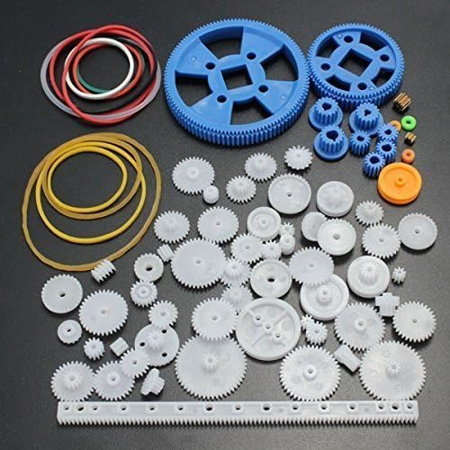 Lost Ocean 80Pcs Plastic DIY Robot Gear Kit Gearbox Motor Gear Set For DIY Car Robot