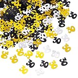 Shappy Number 30 Glitter Confetti for 30th Birthday Anniversary Party Supplies Table Decoration, 1.76 Ounce (Gold Black and Silver)