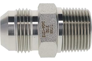 HYDRAULICS DIRECT 2404-05-06 | 5/16" Male JIC (1/2"-20 Thread) x 3/8" NPTF Male, Straight Steel Flare Tube Hydraulic Fitting
