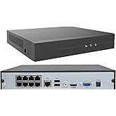 Inwerang 16CH Expandable 4K PoE Network Video Recorder NVR, 8 Ports H.265 NVR, Support 4K/2K/5MP/3MP/1080P PoE Camera, Remote Access, Motion Alarm, 24/7 Recording, Smart Playback, No Hard Disk Drive