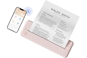HPRT Wireless Portable Printer - Bluetooth Thermal Printer for Travel, Mobile Office, School, Home Compatible with iOS Android,Pink