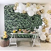 Balloon Garland Arch Kit for Party 16Ft Long 129Pcs White Gold and Confetti Latex Balloons for Baby Shower Wedding Birthday Graduation Anniversary Bachelorette Party Background Decorations (White-Gold)