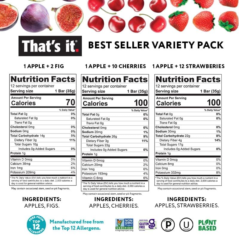 That's it Fruit Bars Snack Gift Box ( 20 Pack )100 All Natural, Gluten