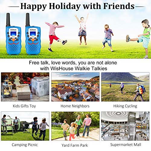 Wishouse Voice Activation Walkie Talkies for Boys, Best Toys Walky Talky 3 Miles Long Range 22 Channels Handheld FRS GMRS Two Way Radios Hunting Hiking Camping (VT-8 Blue,2 Pack)