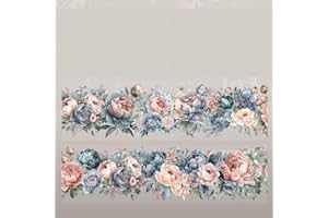 Vintage Floral Washi Tape, 200cm Roll - Waterproof PET, Creative Journaling & Scrapbooking Supplies, DIY Phone Cases, Greetin