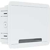ECHOGEAR 9&rdquo; in Wall TV Media Box &ndash; WiFi Friendly Cable Management Kit | Recessed TV outlet network enclosure works w/ Roku, Apple TV, Fire TV Stick, Samsung One Connect Mini, fits between 16&rdquo; studs