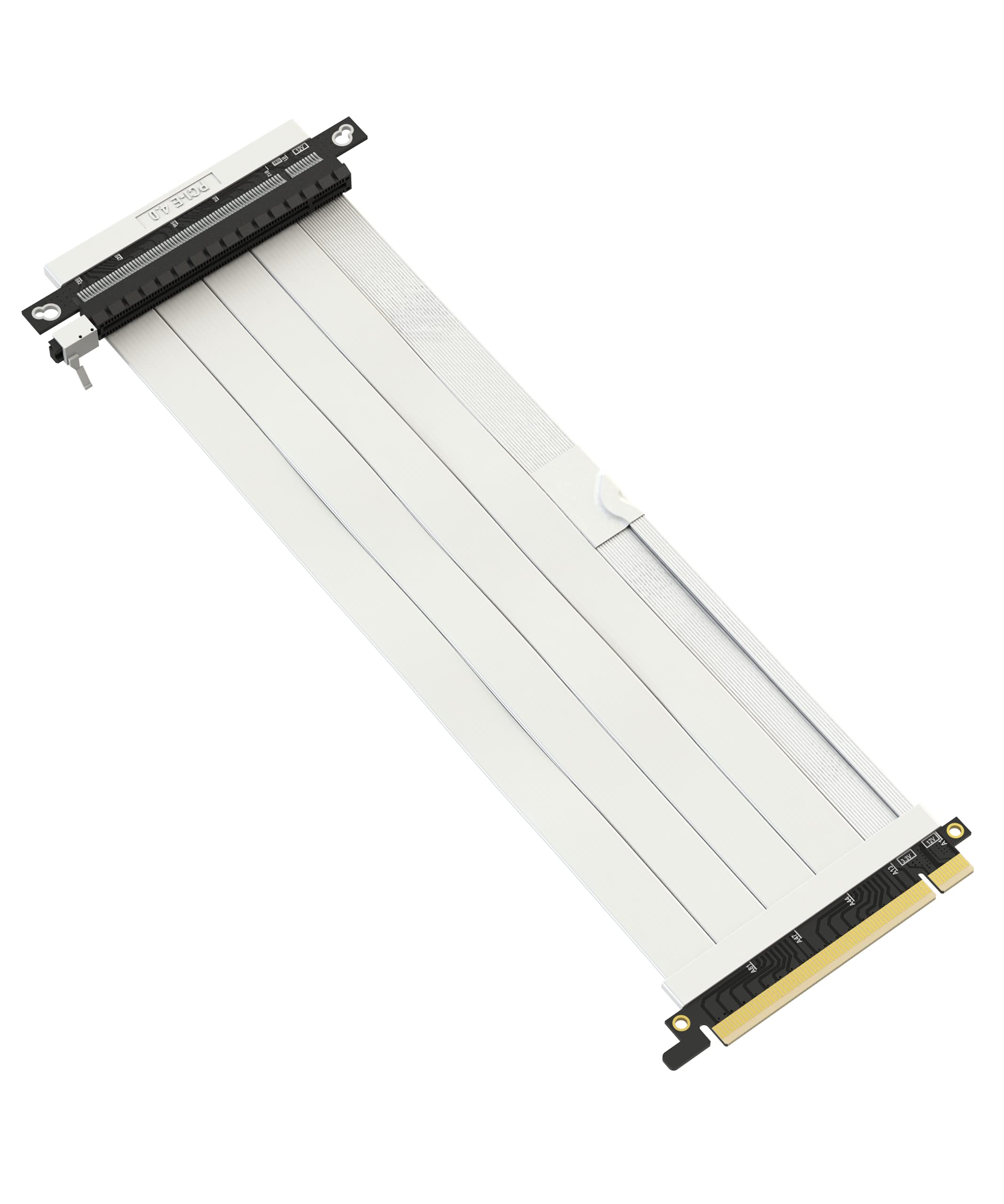 LINKUP - Ultra PCIe 4.0 X16 Riser Cable [RTX4090 RX6950XT x570 B550 Z690 Tested] Shielded Extreme High-Speed Vertical Mount Gaming PCI Express Gen4 | Reverse GPU Socket {27cm} Designed for ITX | White