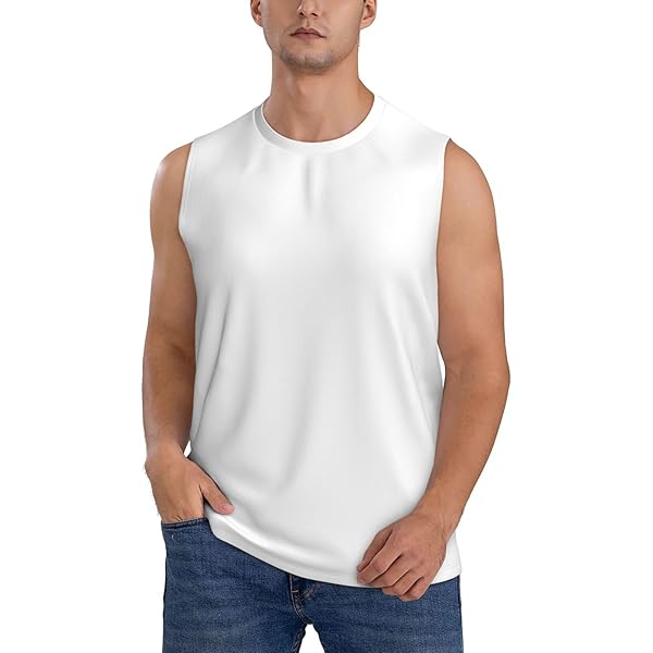 Amazon.com: Pevtufa White for Men's Muscle T-Shirt,Sleeveless for