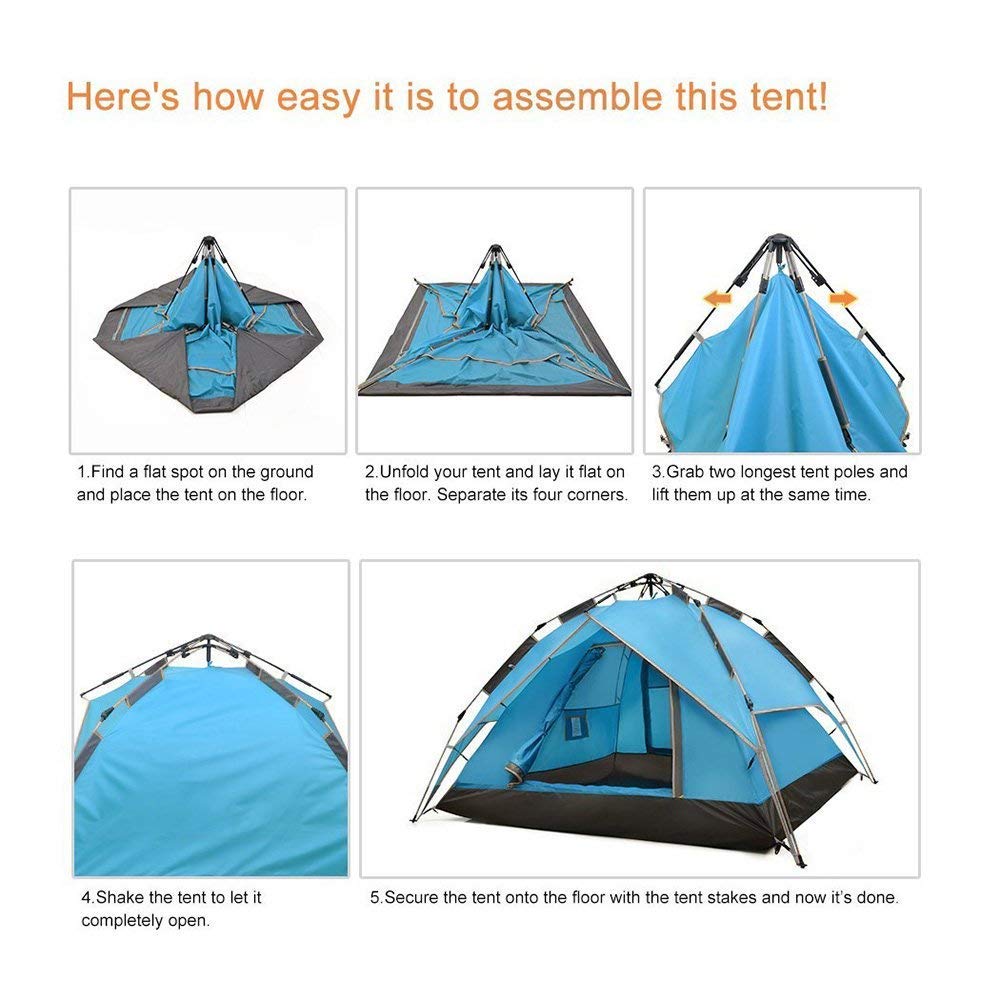 Likorlove Tenda Pop Up Da Campeggio per 2-3 Posti Protezione UV Apertura Istantanea Leggero da Portare