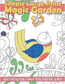 Amazon.com: Simple Large Print Magic Garden Adult Coloring ...
