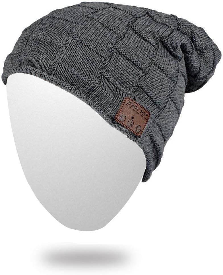 Beanie with Bluetooth, Version 4.2 Bluetooth Beanie Built in Stereo Headphone Headset Speaker for Women, Men Winter Outdoor Sports and Warmth(Dark Grey)
