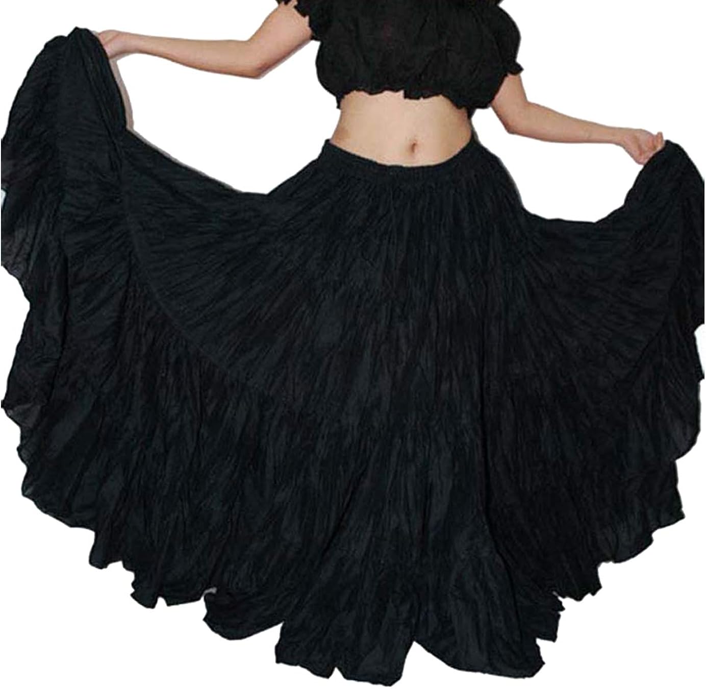 Wevez Women's Belly Dance Cotton 12 Yard Skirt, One Size, Black at  Women’s Clothing store