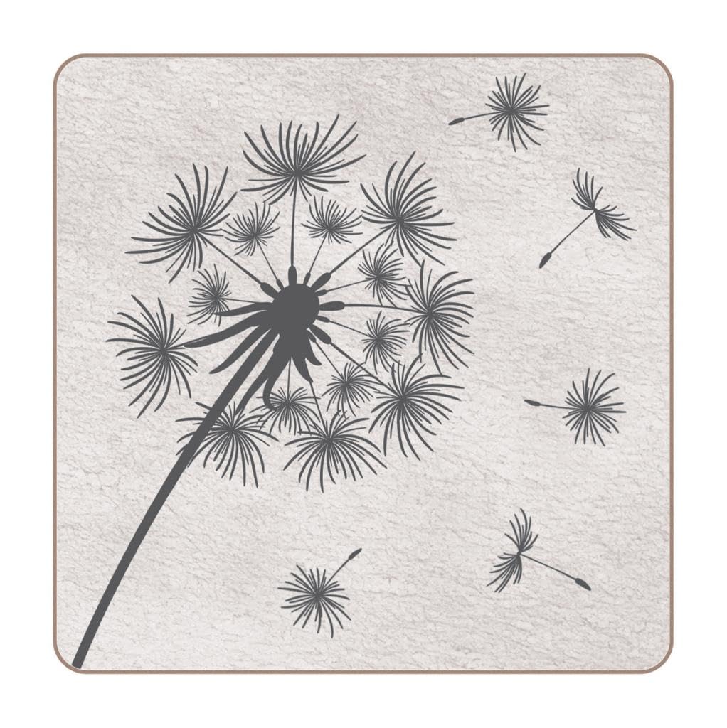 Tradestock Set of 4 Coasters - Dandelion Design - Statement Kichenware for the Home