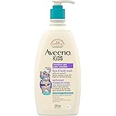 Aveeno Kids Face & Body Wash, Hypoallergenic, 2 in 1 Cleanser, Oat Formula, Sensitive Skin, Kids Shower Gel, 532 mL