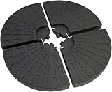 Straame 4pcs Garden Water Parasol Base Circle Weight Stand 60kg/80kg view 2