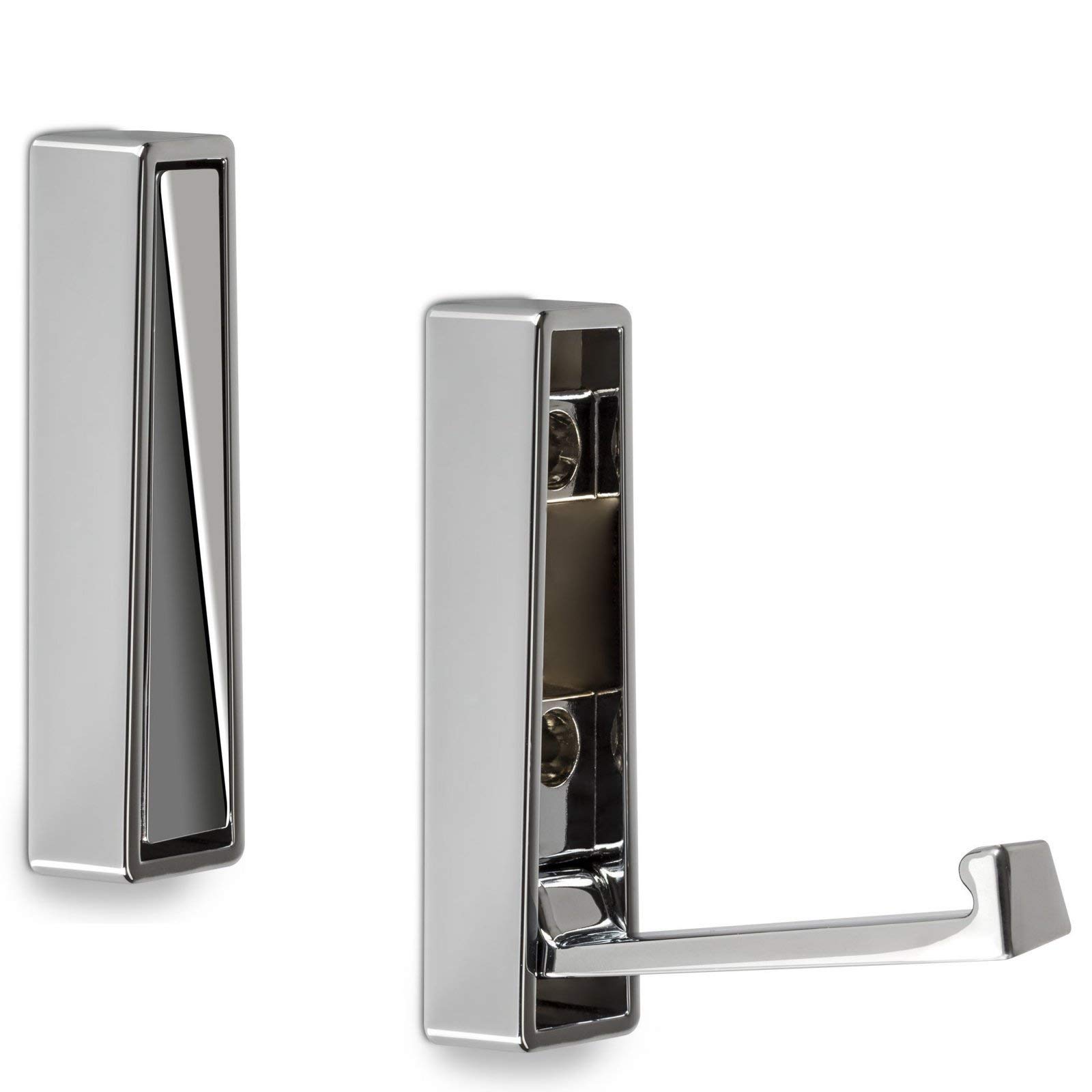 Surface-Mounted Foldable Hook BARI 80 x 20 x 15 mm Chromed with Unique, Convex Design of the Front Clothes Hook Foldable