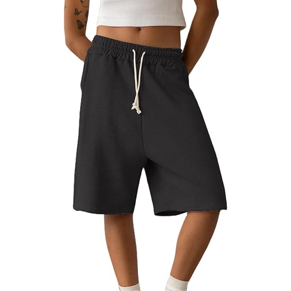 NUFIWI Women Oversized Sweat Shorts Elastic Casual Loose Y2k