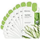 Mediheal Best Korean Sheet Mask - Tea Tree Essential Face Mask 10 Sheets For All Skin Types Korean Best Sheet Mask Soothing Calming