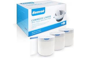 Senvok Commode Liners with Highly Absorbent Pads - 90 Pack | FSA/HSA Eligible | Leak-Proof Medical Grade Disposable Liners for Bedside Commode & Adult Toilet Care