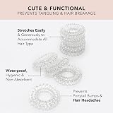 Kitsch Spiral Hair Ties 8pk Transparent No Crease No Damage view 3