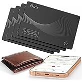 2026 [Apple MFi Certified] (iOS Only) Wallet Tracker Card, Rechargeable Thin Finder, Works with Apple Find My (iOS Only), Item Locator for Luggage Tags, Passports, Phone (Black, 4 Pack)