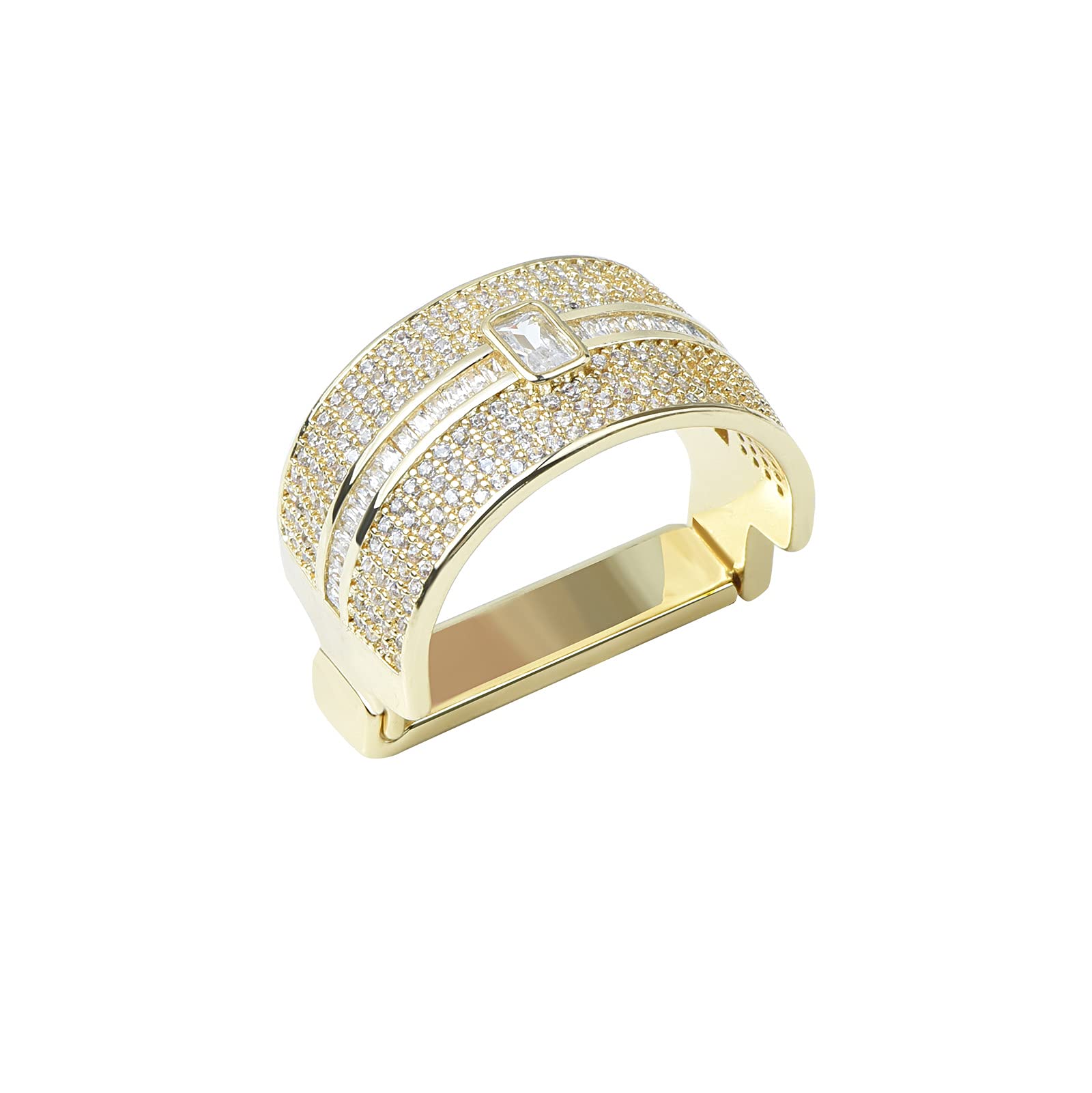 VVCome Men's Micro Pave Cubic Zirconia Tie Clips Tie Holder Crystal Necktie Ring Tie Tacks Accessories for Wedding Business, metal, Cubic Zirconia