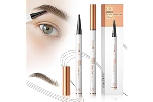 YILLTOY 2 Pcs Microblading Eyebrow Pen, 2024 Upgraded 3D Waterproof 4-Tip Eyebrow Pencil, Natural Makeup Long-Lasting Fine Stroke Magic Eyebrow Pencil for Women Stay on All Day (2 Dark Brown)