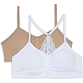 Maidenform Girls Seamless Ruched Lace Back Crop Bra 2 Pack