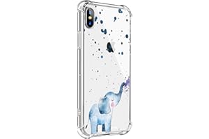 MAYCARI for iPhone 7 Plus/iPhone 8 Plus Case Elephant, Cute Animal Pattern Design Clear TPU Phone Cases Soft Flexiable Slim P