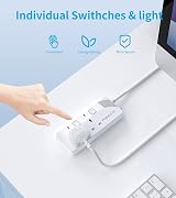 PIBEEX 2 Gang Extension Lead 3M UK Plug with Individual Switches view 3
