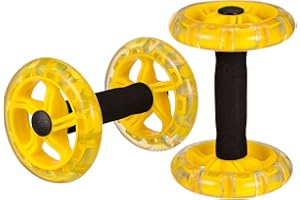 Kisangel Exercise Roller Weight Loss Equipment Exercise Abdominal Roller Ab Exercise Roller Hand Weights Dumbbell Yellow Fitness Exercise Device Fitness Wheel Wire Wheel