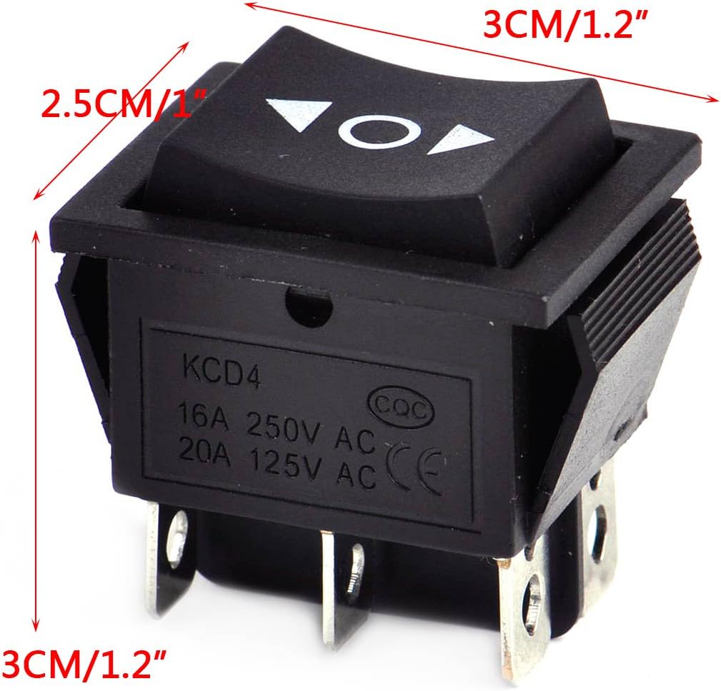 beler Boat 6 Pins DPDT 3 Position On-Off Momentary Power Window Rocker Switch Control Button (Fulfilled by Amazon) - Image 3