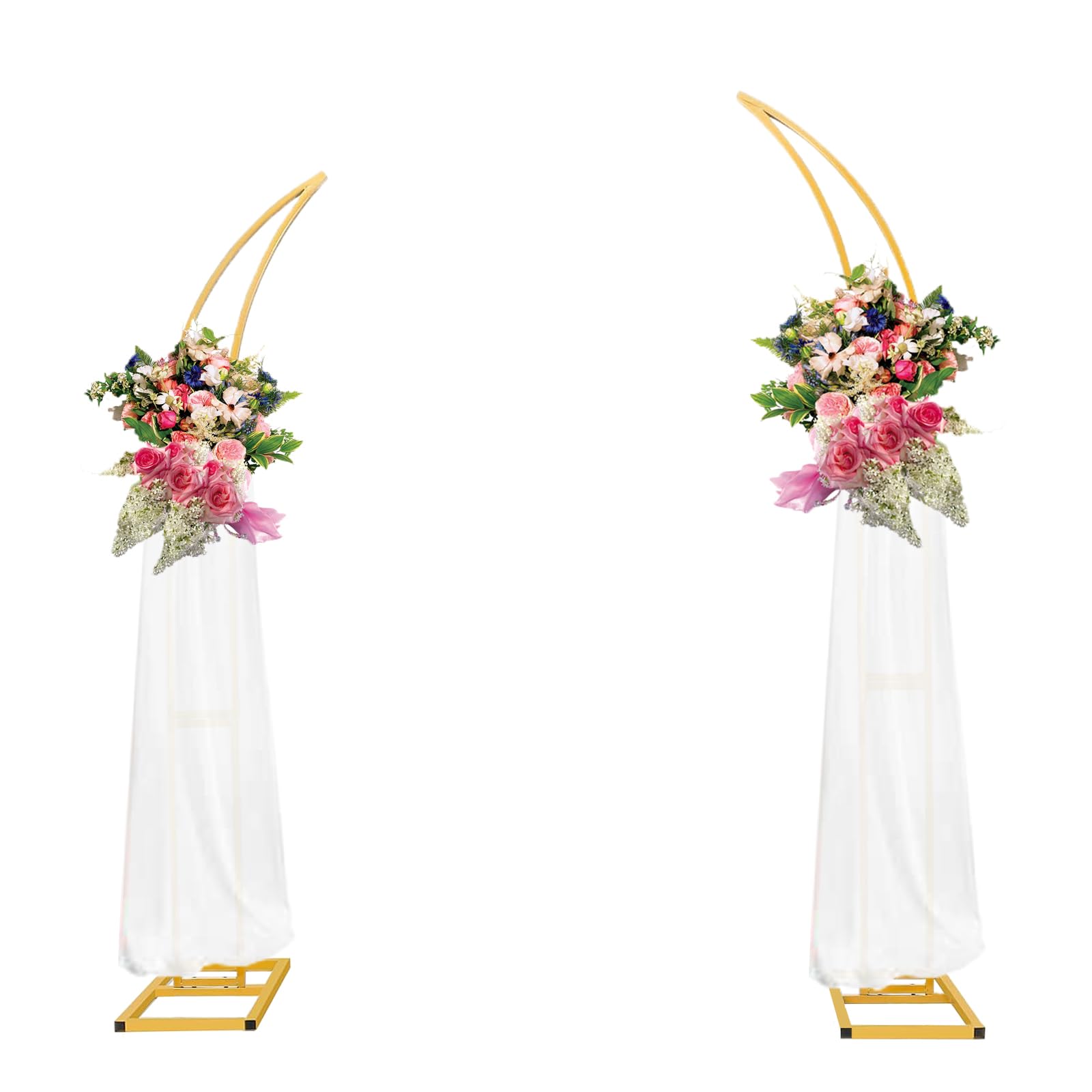 Photo 1 of ** SOLD AS IS NO RETURN/REFUNDS**
Large Moon Curved Metal Arch Backdrop Stand - Set of 2 Flower Arch for Wedding, Birthday, Anniversary & Bridal Showers (6.2ft, 6.9ft)