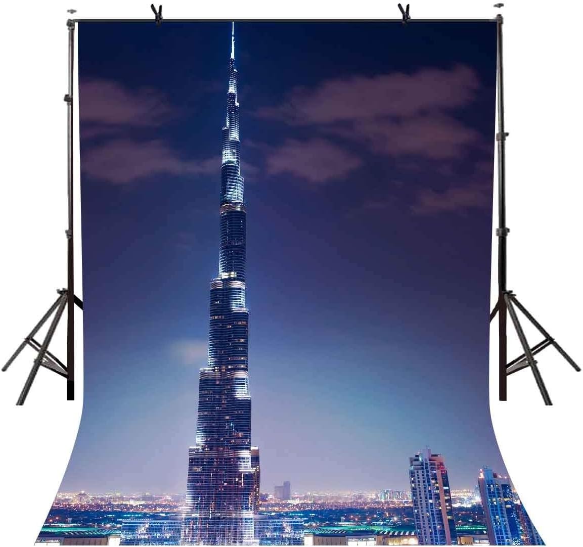 EdCott 5x7ft Dubai Tower Backdrop Dubai Tower Famous Building Photography Background and Studio Photography Backdrop Props LYGY020