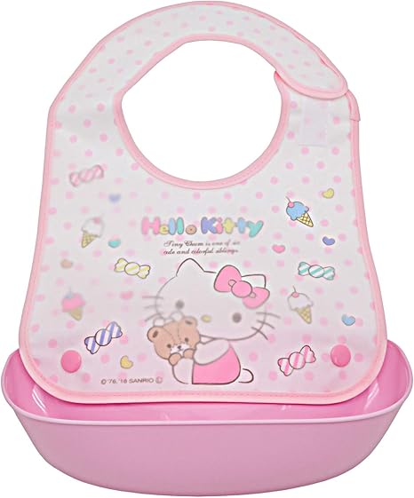 Amazon オーエスケー ハローキティ ベビーエプロン ピンク 約22 35 高さ7 5cm Br 4 子ども用食器 カトラリー オンライン通販