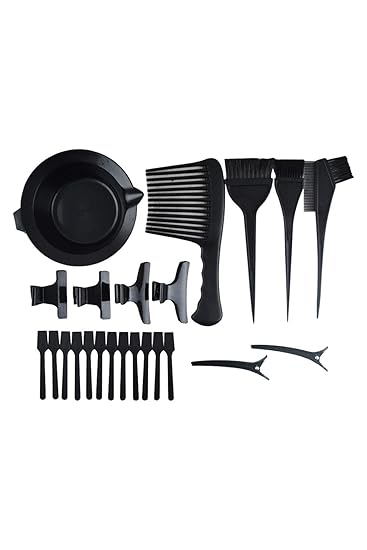 Amazon Com 23 Piece Hair Dye Coloring Kit Hair Dye Tools Mixing Bowl Ear Cover Hairdressing Clips Hair Coloring Diy Salon Beauty
