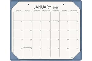 Yibukiu Desk Calendar 2026-2027 with Desktop Mat, Flat Desk Pad Calendar January 2026 to June 2027, Medium 14 x11 inch Monthl