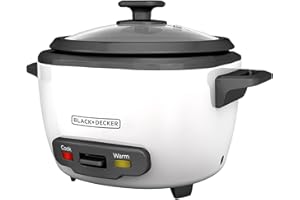 BLACK+DECKER 2-in-1 Rice Cooker and Food Steamer, 16 Cup (7 Cup Uncooked), White, RC516C