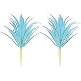 PATIKIL Artificial Succulent Plants, 2 Pack Small Fake Plants Faux Succulents Plant Unpotted for Home Garden Decoration, Blue