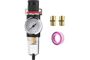 CNZG PNEU Air Pressure Regulator 1/4 Inline Compressor Water Separator Pneumatic Filter with Gauge Parts Compressed AFR2000