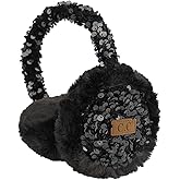 C.C Faux Fur Sequin Earmuffs For Women - Adjustable Soft Warm Winter Ear warmer
