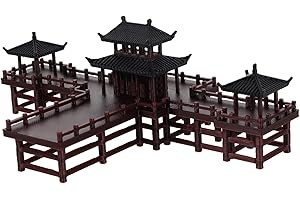 CATIEBYE Retro Mini Pavilion Sculpture Miniature Chinese Building Ornament for Zen Garden Aquarium Bonsai
